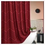 Burgundy Shower Curtain Boho Farmhouse Shower Curtain 72 x 72 Tufted Chevron Textured Minimalist Shower Curtains for Bathroom