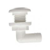 Seachoice 18061 90-Degree Plastic Thru-Hull  White 2pk