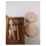 Sun3drucker Wooden Mason Jar Honey Dippers (2X 16OZ Wide Mouth)