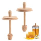 Sun3drucker Wooden Mason Jar Honey Dippers (2X 16OZ Wide Mouth)