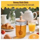 Sun3drucker Wooden Mason Jar Honey Dippers (2X 16OZ Wide Mouth)