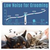 Pjordo Dog & Cat Paw Trimmer with Pet Paw Balm, Low Noise Dog Face Trimmer with Led Light, 18mm-Blade Pet Hair Trimmer for Grooming Face, Rump, Eyes & Ears, Easy to Clean & Use