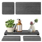 3PCS Water Absorbing Stone Tray, DryingNeat Diatomite Stone Sink Tray, Instant Dry Sink Coasters, Kitchen Sponge Hand Soap Holder, Countertop Fast Drying Counter Trays,8 * 4inch and 4 * 4inch