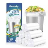 1 Gallon 140 pcs (0.8-1 Gal) Small Clear Trash Bags, Strong 0.8 Gallon 1 Gallon 1.2 Gallon Garbage Bags, Bathroom Trash Can Bin Liners,Mini Bags Waste Basket Liner,Fit 3,4.5 Liter, 0.8-1.2 Gal(1C140)