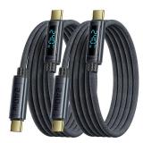 toocki USB C Cable [2Pack,3.3ft] 240W Fast Charging Cord with LED Display Compatible with iPhone 17 16 15 Pro Plus Pro Max Air, iPad Pro, Samsung Galaxy S24 S23, Switch, MacBook Air, Pixel