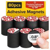 X-bet MAGNET Round Flexible Magnets with Adhesive Backing - (78pcs 0.8"x0.08") Magnetic Dots for Whiteboard, Fridge - Stickers for Planning and Organization - Teacher Must Have - Teacher Supplies
