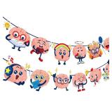 Brain Party Banners Brain Party Decorations Funny Brain Theme Decorations Cute Brain Banners Garlands for Brain Themed Birthday Baby Shower Supplies