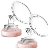 Nenesupply 19mm 2 pc Flanges Compatible with Spectra S2 S1 9 Plus Synergy Gold Breastpump Replacement to Spectra Pump Parts Flange Accessories Wide Mouth Work with Valve Backflow Protector Bottle