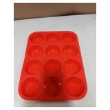 CAKETIME 12 Cups Silicone Muffin Pan - Nonstick Cupcake Pan 1 Pack Regular Size Silicone Mold for Baking