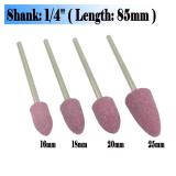 10 Pcs 85mm Extra Long Shank Rotary Grinding Stones - 1/4