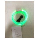 Colaseeme LED Dog Collar, Light Up Dog Collar 1 Count USB Rechargeable TPU Glow Safety Dog Necklace Light, Dog Lights for Small Medium Large Dogs, Please Do Not Use Fast Charging (Green)