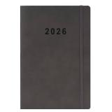 2026 Planner - Weekly and Monthly Planner, Jan 2026 - Dec 2026, Holidays, Contacts and Notes Pages, Vegan Leather Cover, Elastic Closure, 5.5x8.25, Grey