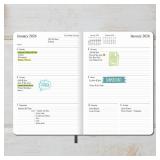 2026 Planner - Weekly and Monthly Planner, Jan 2026 - Dec 2026, Holidays, Contacts and Notes Pages, Vegan Leather Cover, Elastic Closure, 5.5x8.25, Grey