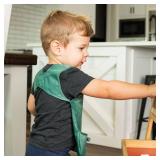 Tiny Twinkle Mess Proof Baby Bibs | 2 Pack Waterproof Toddler Bib for Eating | Baby Apron for Feeding, Machine Washable, Perfect Shower Gift (Slate Olive, 6-24M)