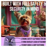 EcoBark Small Dog Harness - Step in Reflective Soft Luxury Mesh Ultra Padded Harness for Puppies, Toy Breeds, and Small Dogs - Comfortable & Secure Halter - Adjustable Pet Vest Wrap (Small, Lavender)