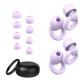 JUSTRVN Ear Plugs for Sleeping, 2 Pairs of Reusable Earplugs for Noise Reduction 25dB-30dB with 8 Ear Tips, Soft Hearing Protection Ear Plugs for Concert,Noise Sensitivity, Study & Work