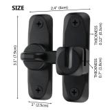 FIREFLYWEB Flip Door Latch Black 180 Degree Heavy Duty Bar Gate Latches Safety Door Lock, Bold Thickened Anti-Rust Update Design (90-180Filp Door Latch)