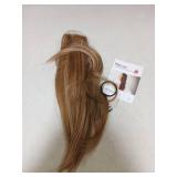 REECHO 16" Invisible Wire Hair Extensions with Thinner Softer Lace Weft Adjustable Size Removable Secure Clips in Short Straight Secret Hairpiece for Women - Golden Blonde with Highlights