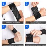 Sumind 4 Pieces Wrist Brace Bands Wrist Compression Strap Tennis Support Wrap Adjustable Brace for Carpal Tunnel Elastic Bands for Pain for Women Men Weightlifting Working Out Fitness, Black