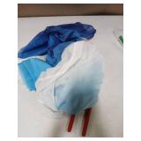 Jetec 2 Set 55" Praise Dance Flags with Scalable Rods - Semicircle Angel Wing Banners for Church (White Blue Blue)