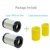 HOODELL 2 Pack 796031 Air Filter + Pre Cleaner Compatible with 591334 594201 797704, Husqvarna YTH22V46, John Deere D100, Pro Performance for Lawn Tractor and More