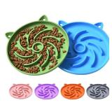 2Pcs Silicone Slow Feeder Cat Bowl,Puzzle Feeder,Interactive Toys,Slow Feeding cat Bowl Suitable for All Dry and Wet Foods,Easy to Clean Silicone Bowls (Green and Blue)