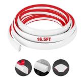 Flexible Quarter Round Molding Self Adhesive (White, 16.5 Ft) Peel and Stick Flexible Corner Molding Trim Caulk Strip for Ceiling, Molding, Wall Corner, Tile Edge, Countertop Cabinet Edge