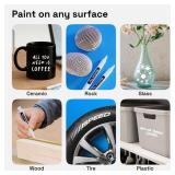 ARTISTRO 2 White Permanent Marker - Waterproof Markers for Tire, Fabric, Rocks, Glass, Ceramic, Wood, Paper - Oil Based Paint Pens - Medium Tip 3mm