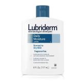 Lubriderm Fragrance Free Daily Moisture Lotion + Pro-Ceramide, Shea Butter & Glycerin, Face, Hand & Body Lotion for Sensitive Skin, Hydrating Lotion for Healthier-Looking Skin, 6 fl. oz, 6 Pack