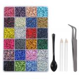 LPBeads Glass Hotfix Rhinestones Bulk SS10 14400pcs 24 Colors Hotfix Crystal Flatback Rhinestones for Crafts Clothes with Tweezers and Wax Pencil Kit