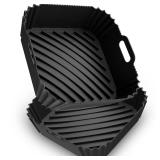 Air Fryer Silicone Liners 2 Pack, Reusable Square Air fryer Basket Liners, 4-7Qt Silicone Baking Tray for Instant Air fryer, Oven Microwave Pot Accessories, Food Grade Kitchen Gadgets