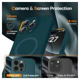 EXZLLEN Magnetic for iPhone 16 Pro Case, Compatible with MagSafe, Two 9H Screen Protectors, Full Camera Protection, Military-Grade Protection Silicone Phone Cover for 16 Pro 6.3",Blackish Green