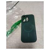 EXZLLEN Magnetic for iPhone 16 Pro Case, Compatible with MagSafe, Two 9H Screen Protectors, Full Camera Protection, Military-Grade Protection Silicone Phone Cover for 16 Pro 6.3",Blackish Green