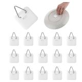 Gjinxi 15PCS Invisible Adhesive Plate Hangers, Wall Display Holder, 1.25 Inches Vertical Holders for Hooks, Picture Hanging Hooks for Decorative Plates and Art