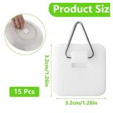 Gjinxi 15PCS Invisible Adhesive Plate Hangers, Wall Display Holder, 1.25 Inches Vertical Holders for Hooks, Picture Hanging Hooks for Decorative Plates and Art