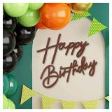 MASTRON Happy Birthday Sign for Backdrop - Felt Happy Birthday Sign for Balloon Arch Birthday Party Balloon Arch Backdrop Decorations for Birthday Party Baby Shower - Brown