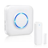 Door Chime, Satisure Wireless Door Open Contact Sensor Alarm Chime with 600 FT Range 58 Chimes 5 Volume Levels LED Indicators, Door Ringer Alert for Business/Store/Home/Office When Entering