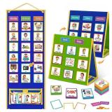 Godery Large Visual Schedule for Kids Chore Reward Chart,Bedtime Routine Chart for Toddlers,Double Side Weekly Planner Board with 109 Cards for Home School Planner,Autism Learning Materials.