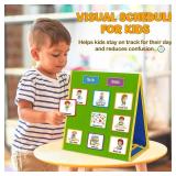 Godery Large Visual Schedule for Kids Chore Reward Chart,Bedtime Routine Chart for Toddlers,Double Side Weekly Planner Board with 109 Cards for Home School Planner,Autism Learning Materials.