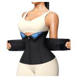 Junlan Sweat Waist Trainer for Women - Sauna Waist Trimmer for Working Out(Blue,3X-Large)