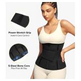 Junlan Sweat Waist Trainer for Women - Sauna Waist Trimmer for Working Out(Blue,3X-Large)