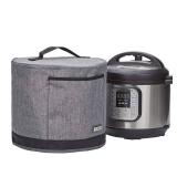 HOMEST Dust Cover with Pockets for Instant Pot 6 Quart, Insulated Pressure Cooker Case with Easy to Clean Lining, Grey
