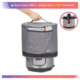 HOMEST Dust Cover with Pockets for Instant Pot 6 Quart, Insulated Pressure Cooker Case with Easy to Clean Lining, Grey