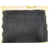 Yimobra Navy Blue Bathroom Rug Mat, Non Slip Quick Dry Bath Mats, Extra Thick and Super Absorbent Bath Rugs, Luxury Microfiber Chenille Plush Fluffy Washable Soft Shower Carpet for Floor, 24" x 17"