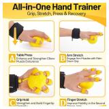 Yeendibo Grip Strength Trainer Device for Hand Therapy Finger Strengthener & Extension Exerciser,Tension Relief and Hand Mobility Recovery Tools