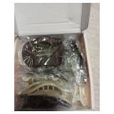 Obeoby 8 Pcs Flat Hair Clips for Women, 4 Types French Flat Claw Clips Hair Barrettes Accessories Large Medium (Off-white, Dark Brown)