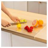 Acrylic Cutting Board with Counter Lip, 16x12 Inch Clear Cutting Boards for Kitchen Counter, Cutting Board Non Slip for Countertop Protector, Apartment Essentials Kitchen Decor Gifts