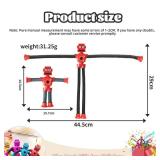 Valentines Day Gift for Kid Toddlers Boy Year Old Age 3 4 5 6 7 8, Set of 4 Flexible Fidget Toys, Telescopic Suction Cup & Pop Tube Robot, Autistic Easter Basket Christmas Stocking Stuffers