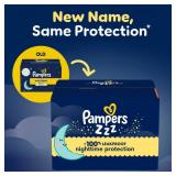 Pampers ZZZ Overnight Diapers, Size 7 (41+ lbs), 36 Count, Nighttime Protection Disposable Baby Diaper, Night Time Leak and Skin Protection