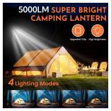 12000mAh 5000LM Camping Lights 2Pack, 42W Tent Light Rechargeable, Flashlight Portable, LED Camping Lantern, Canopy Lights Outdoor, Lanterns for Power Outages, Waterproof Emergency Gear for Hurricane